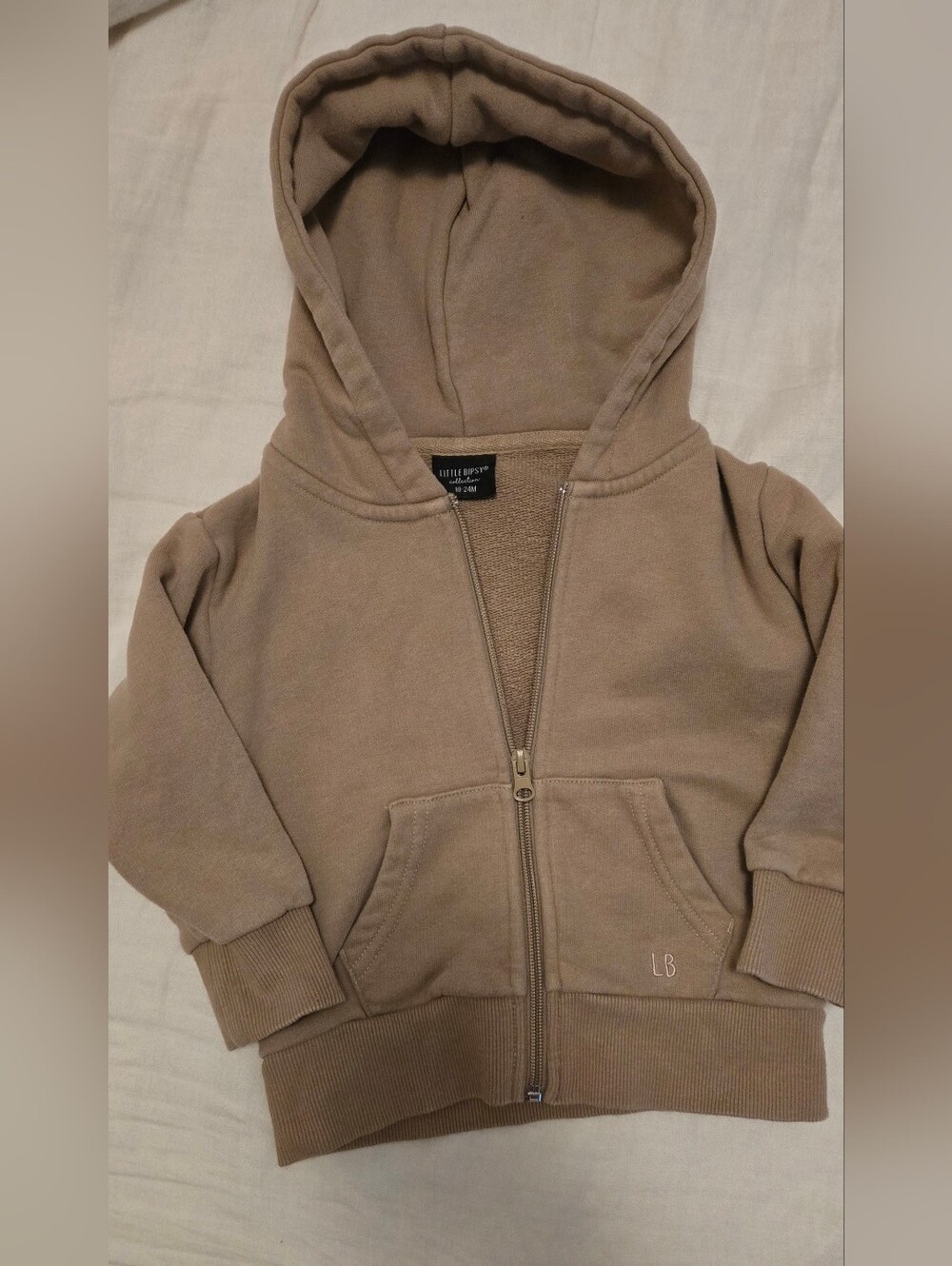 Little Bipsy Taupe Zip Hoodie for Kids